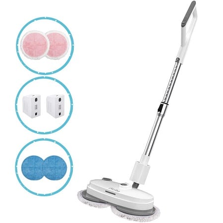 ineibo Adjustable Handle Polisher Scrubber for Hardwood Tile Marble