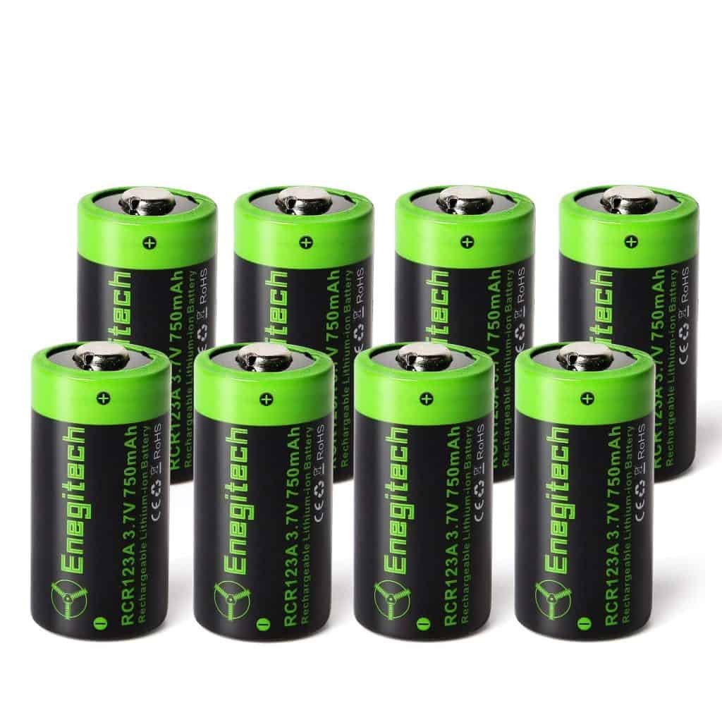 Enegitech Rechargeable CR123A Lithium Batteries